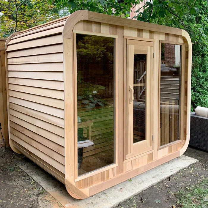 Therma Lounge 8000 Outdoor Square Sauna Room - RejuvenTech