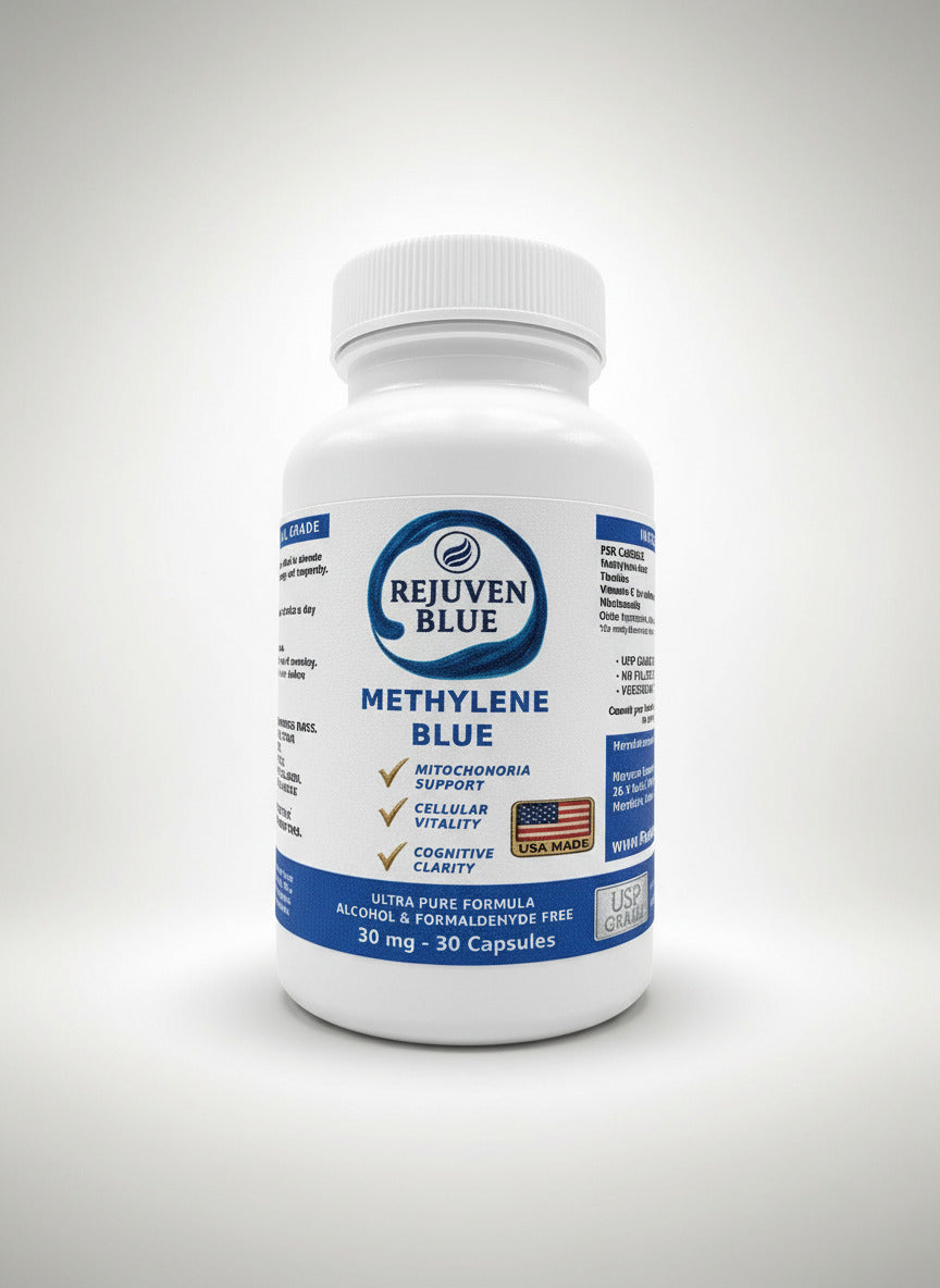 Rejuven Blue Capsules - Premium Methylene Blue Complex with Taurine, Niacinamide, and Vitamin C (30 Capsules)