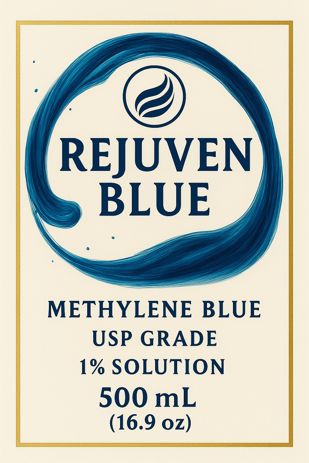 Rejuven Blue 500 mL (16.9 oz) Pre-mixed 1% USP Solution - RejuvenTech