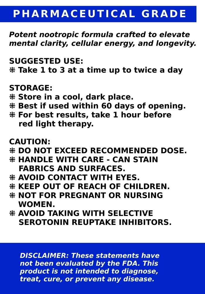 Rejuven Blue Capsules - Premium Methylene Blue Complex with Taurine, Niacinamide, and Vitamin C (30 Capsules)